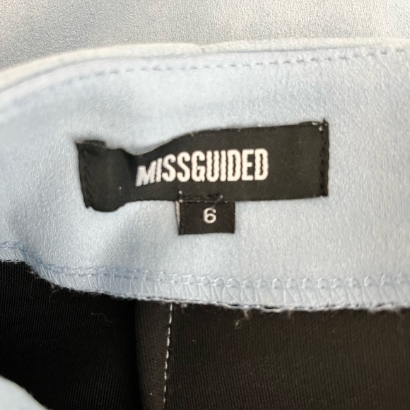 Misguided Baby Blue Faux Suede Zip Detail Mini Skirt - Picture 5 of 5